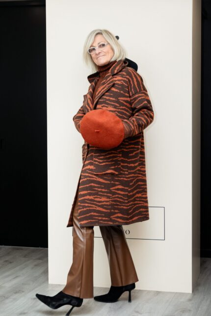 Cappotto maglia jacquard