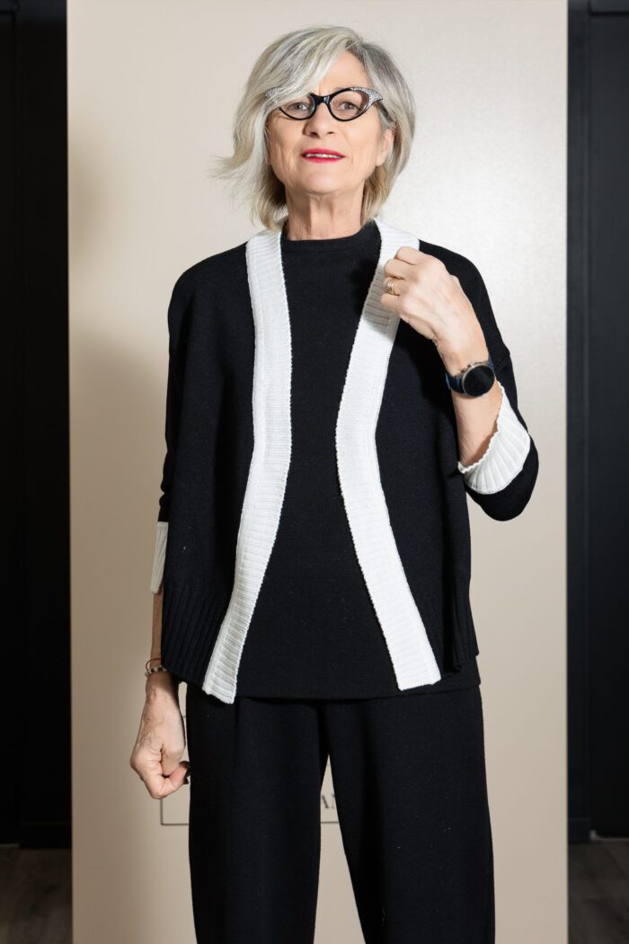 Cardigan con bordi a contrasto - immagine 3
