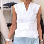 Camicia incrociata cotone