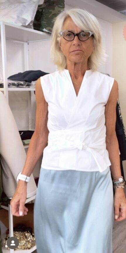 Camicia incrociata cotone